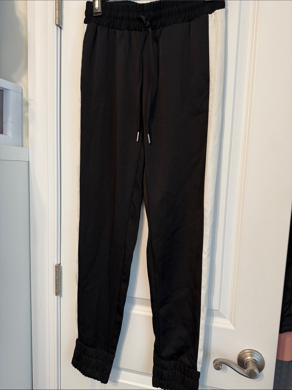 H&M Black Joggers with White Side Stripe